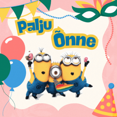 Minjonidega sünnipäevakaart GIF