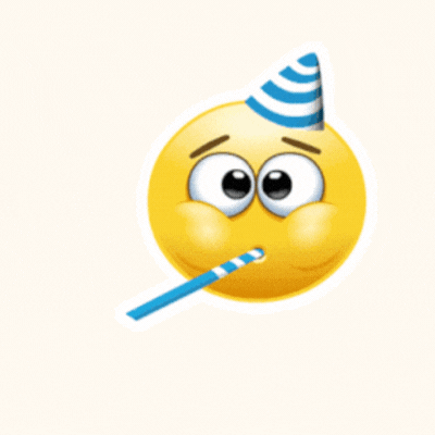 Naljakas sünnipäevakaart emotikoniga GIF