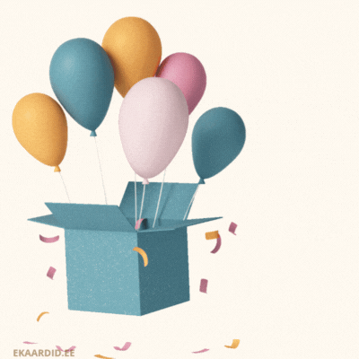 Õhupallidega sünnipäevakaart GIF