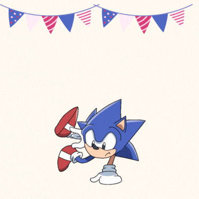 Sonic the Hedgehog sünnipäevakaart GIF
