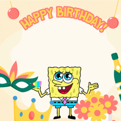 Spongebobiga sünnipäevakaart GIF