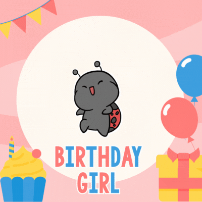 Sünnipäevakaart armsa lepatriinuga GIF