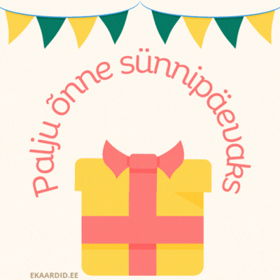 Sünnipäevakaart avaneva kingitusega GIF