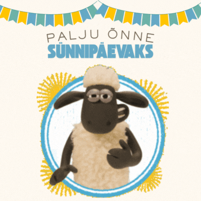 Sünnipäevakaart lammas Shauniga