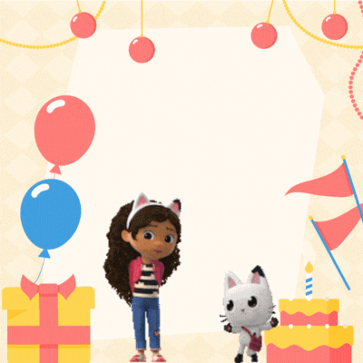 Sünnipäevakaart Gabby nukumaja GIF