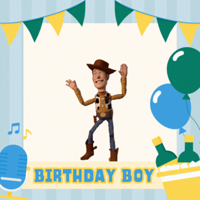 Sünnipäevakaart Woodyga GIF