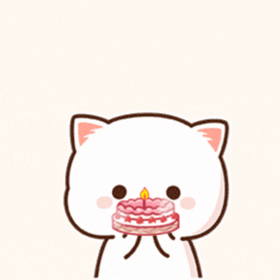 Sünnipäevakaart armsa kassipojaga GIF