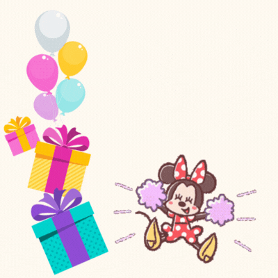 Minnie Mouse'i sünnipäevakaart GIF